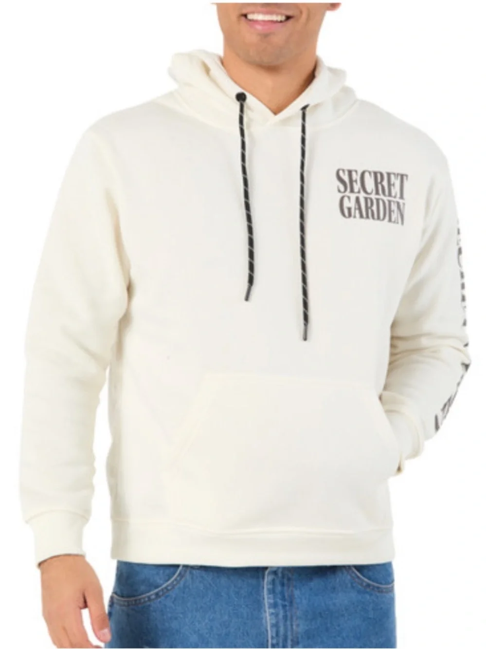 NWT RGSTR Secret Garden Men’s Cream Pullover Hoodie Sizes S & M